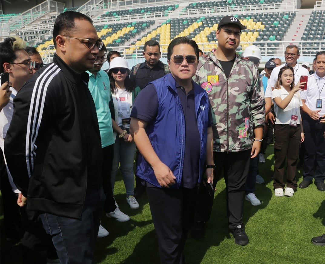 Ketua Umum PSSI  Bersama Menpora RI Tinjau Venue Stadion GBT Surabaya