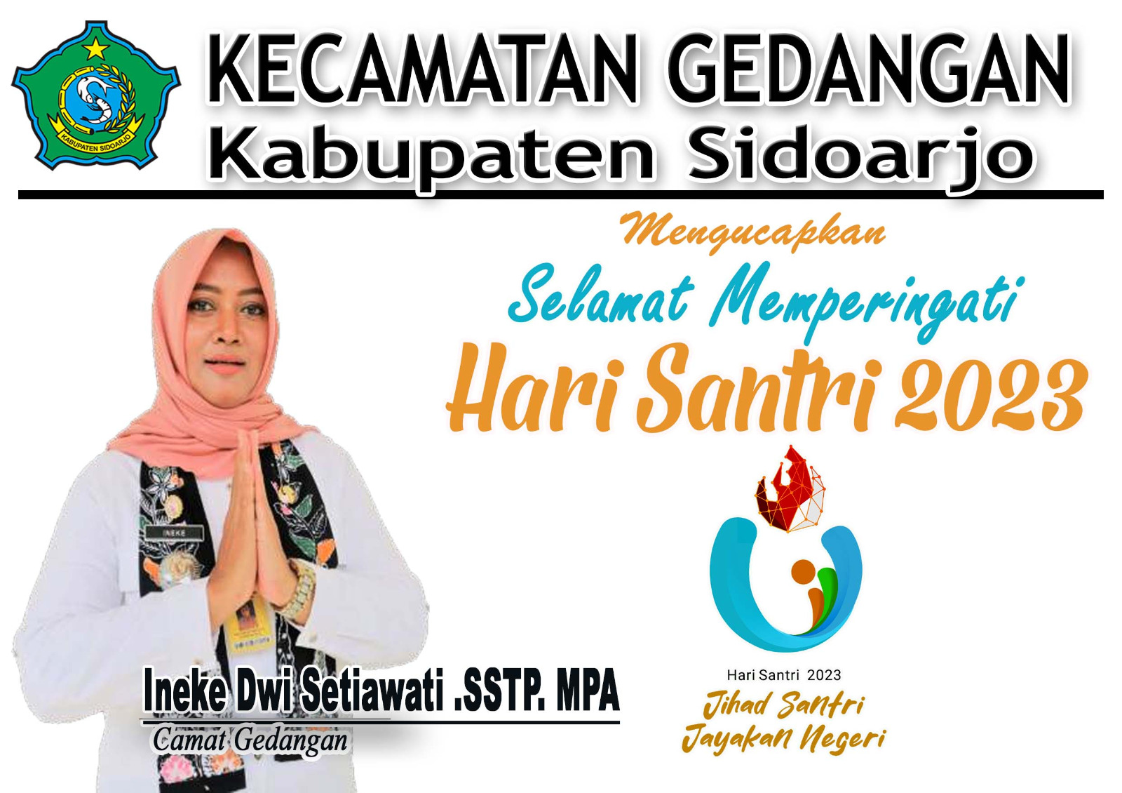 Kecamatan Gedangan Mengucapkan Selamat Memperingati “Hari SANTRI 2023”