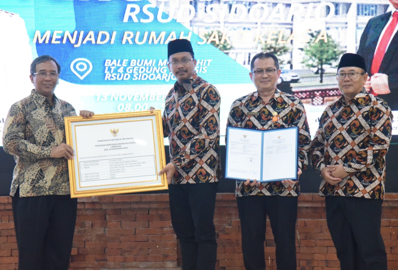 RSUD Sidoarjo Naik Kelas A, Dirjen Yankes Kemenkes Apresiasi Bupati Gus Muhdlor