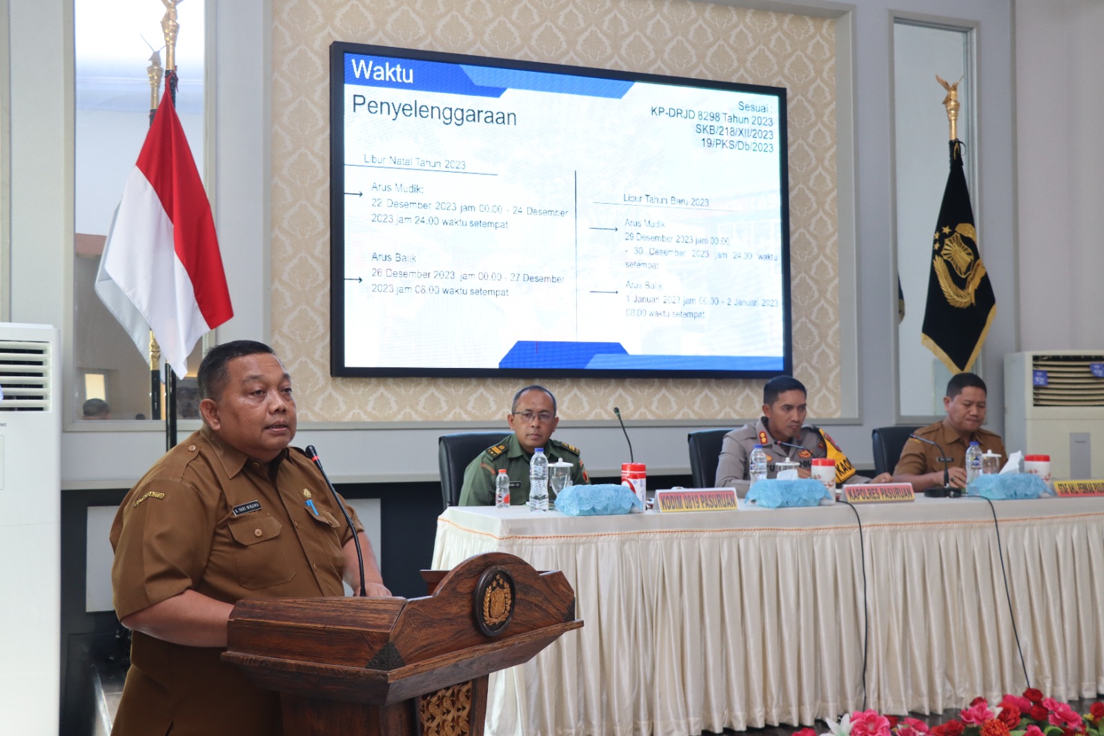 Jelang Pengamanan Operasi Lilin Semeru 2023,Polres Pasuruan Gelar Koordinasi Lintas Sektoral