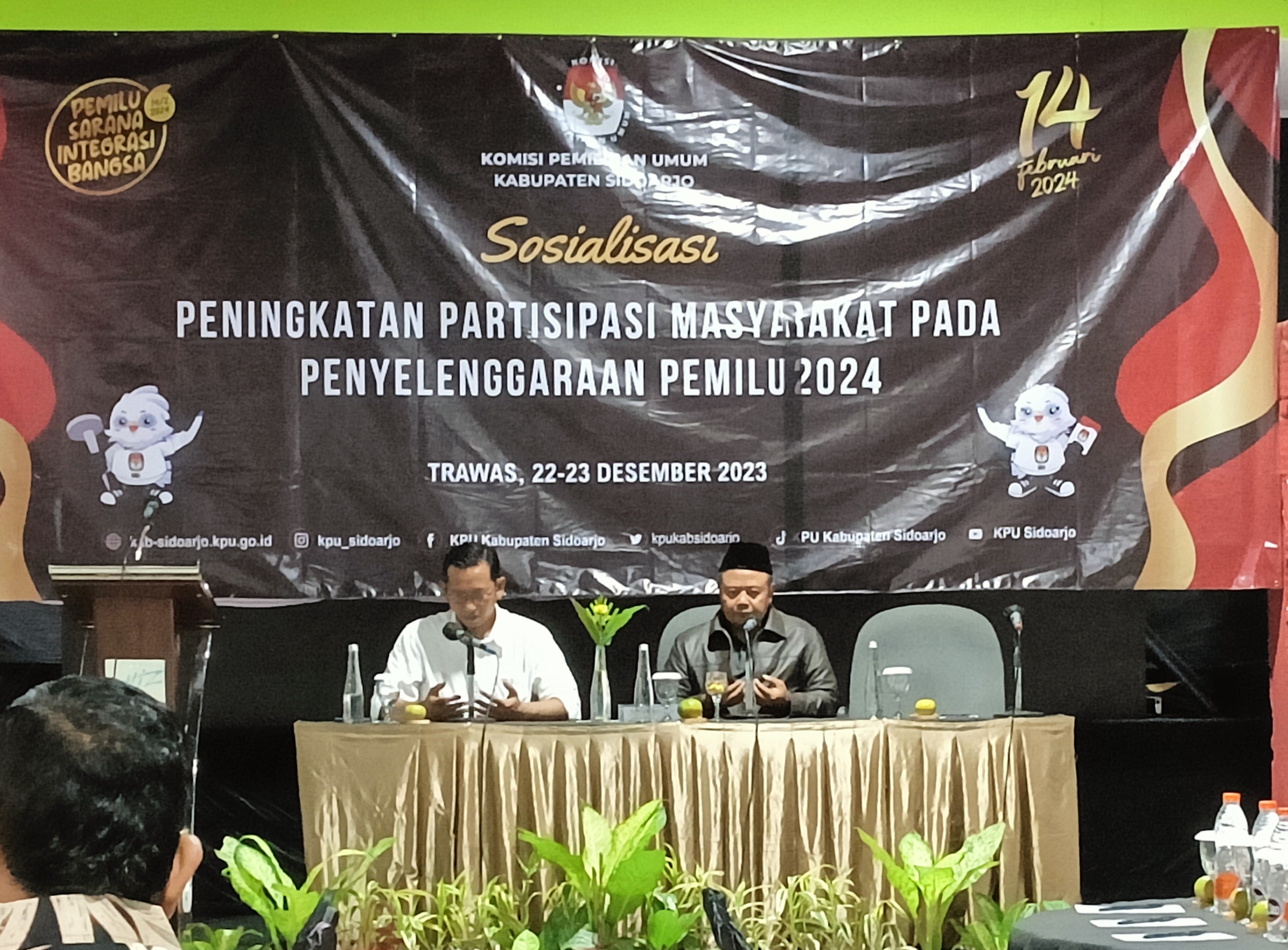 KPU Kabupaten Sidoarjo Gelar Sosialisasi Pemilu 2024 Bersama LSM dan Jurnalis