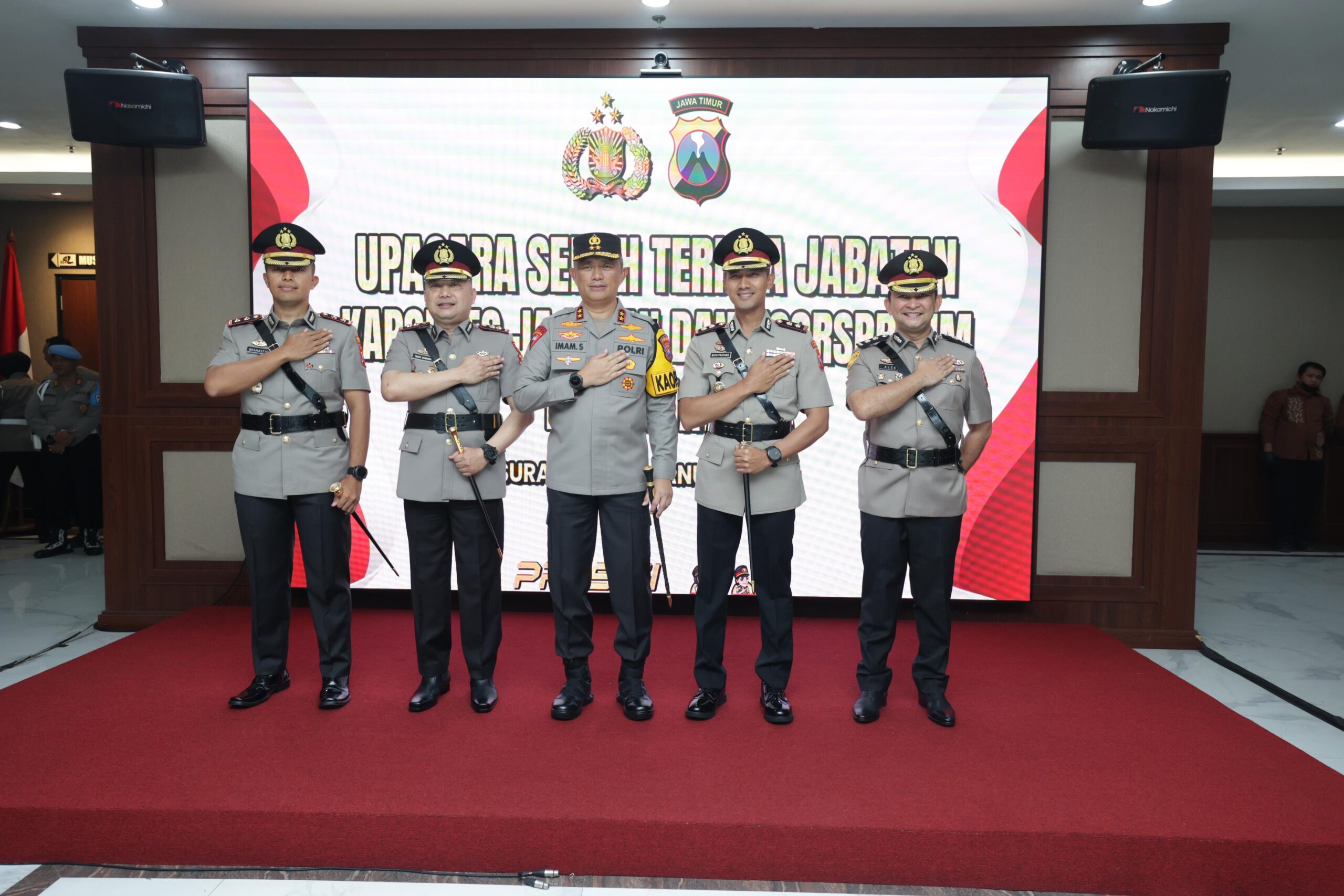 Pergantian Pimpinan, Kapolres Pasuruan Melaksanakan SertijabDi Polda Jatim