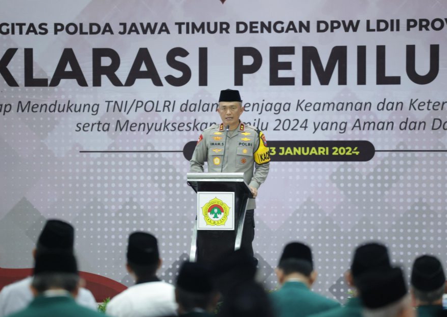 Polda Jatim Bersama DPW LDII Gelar Deklarasi Pemilu Damai