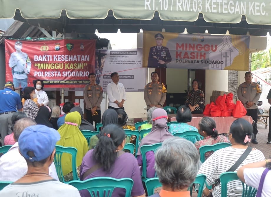 Kapolresta Sidoarjo Bhakti Kesehatan Minggu Kasih Bersama Jemaat GPIB