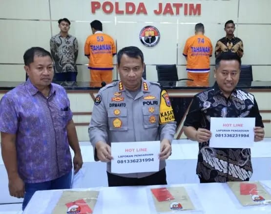 Polda Jatim Amankan Dua Tersangka Pembuat Kontrak Angkutan Ekspedisi Fiktif 11 Miliar Rupiah