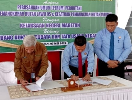 Perhutani Lawu dan Kejari Magetan Tandatangani MoU Penyelesaian Perkara DATUN