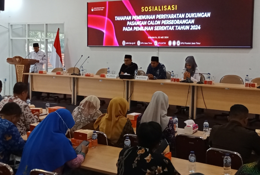 KPU Jatim Gelar Sosialisasi Persyaratan Dukungan Calon Perseorangan Pemilihan Serentak 2024