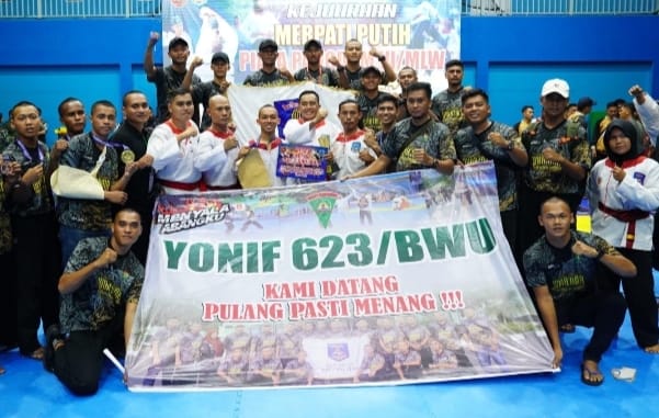 Yonif 623 borong Medali Kejuaraan Merpati Putih Piala Pangdam VI/Mulawarman