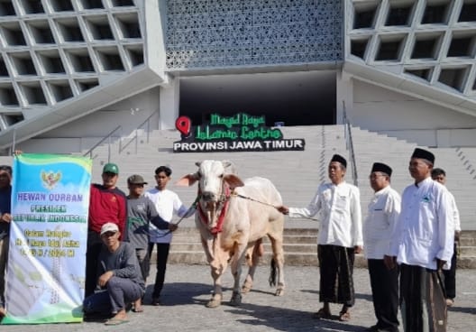 Masjid Raya Islamic Center Surabaya Sembelih Hewan Kurban Bantuan Presiden RI