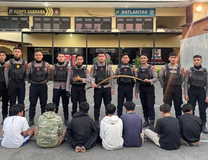 Polres Pelabuhan Tanjungperak Amankan 7 Kelompok Gang Allstar di Tenggumung Baru Surabaya