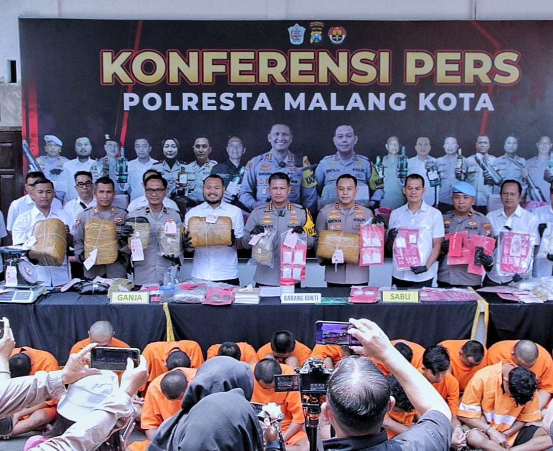 Operasi Tumpas Narkoba Semeru 2024, Polresta Malang Kota Berhasil Amankan Tersangka Jaringan Pengedar Ganja