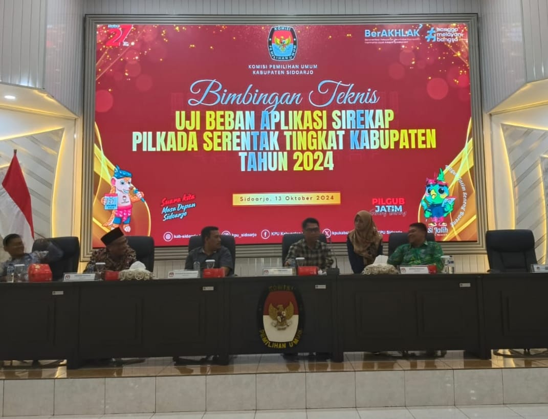 KPU Sidoarjo Bersama PPK Mulai Uji Coba SIREKAP Pilkada 2024