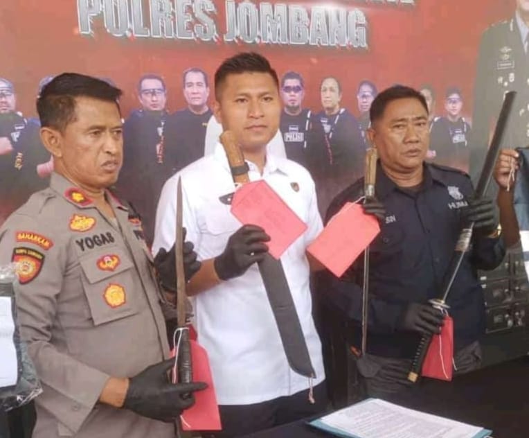 Satreskrim Polres Jombang Berhasil Ungkap Kasus Gengster Bersajam