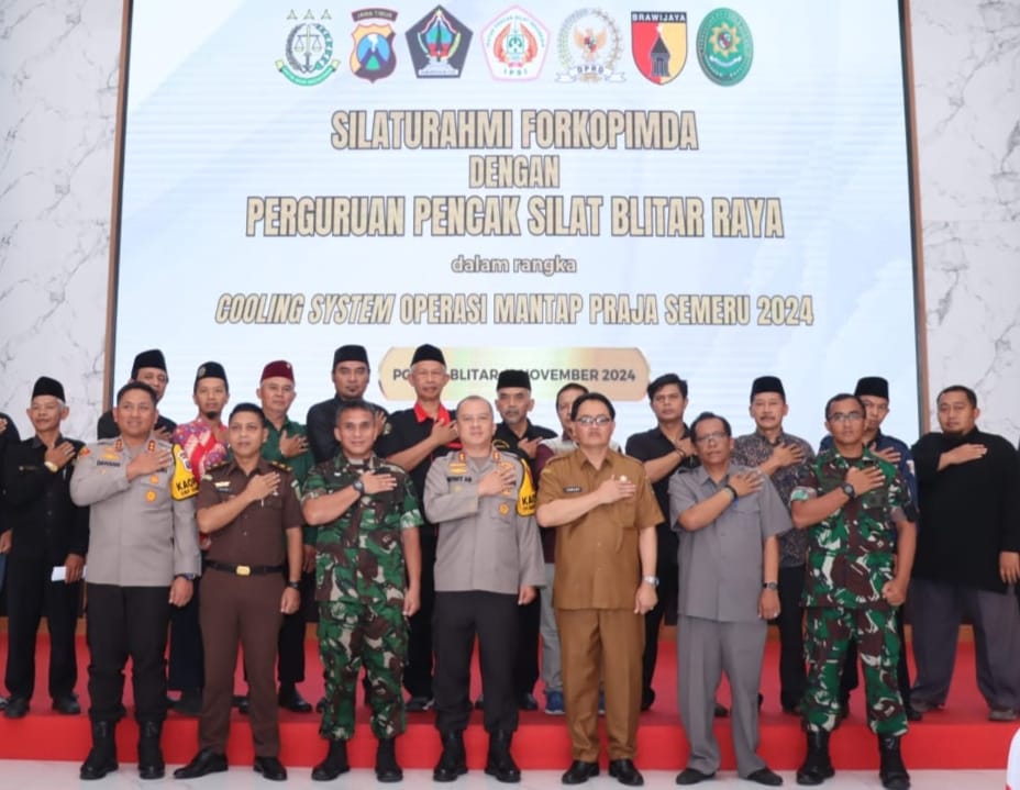 Jelang Pilkada 2024, Forpimda kabupaten Blitar Silaturahmi Bersama Perguruan Silat