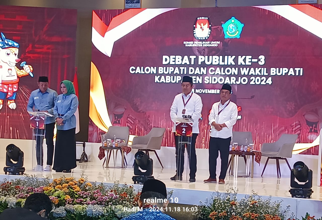 KPU kabupaten Sidoarjo Gelar Debat Pamungkas, Paslon Pertajam Visi dan Misi