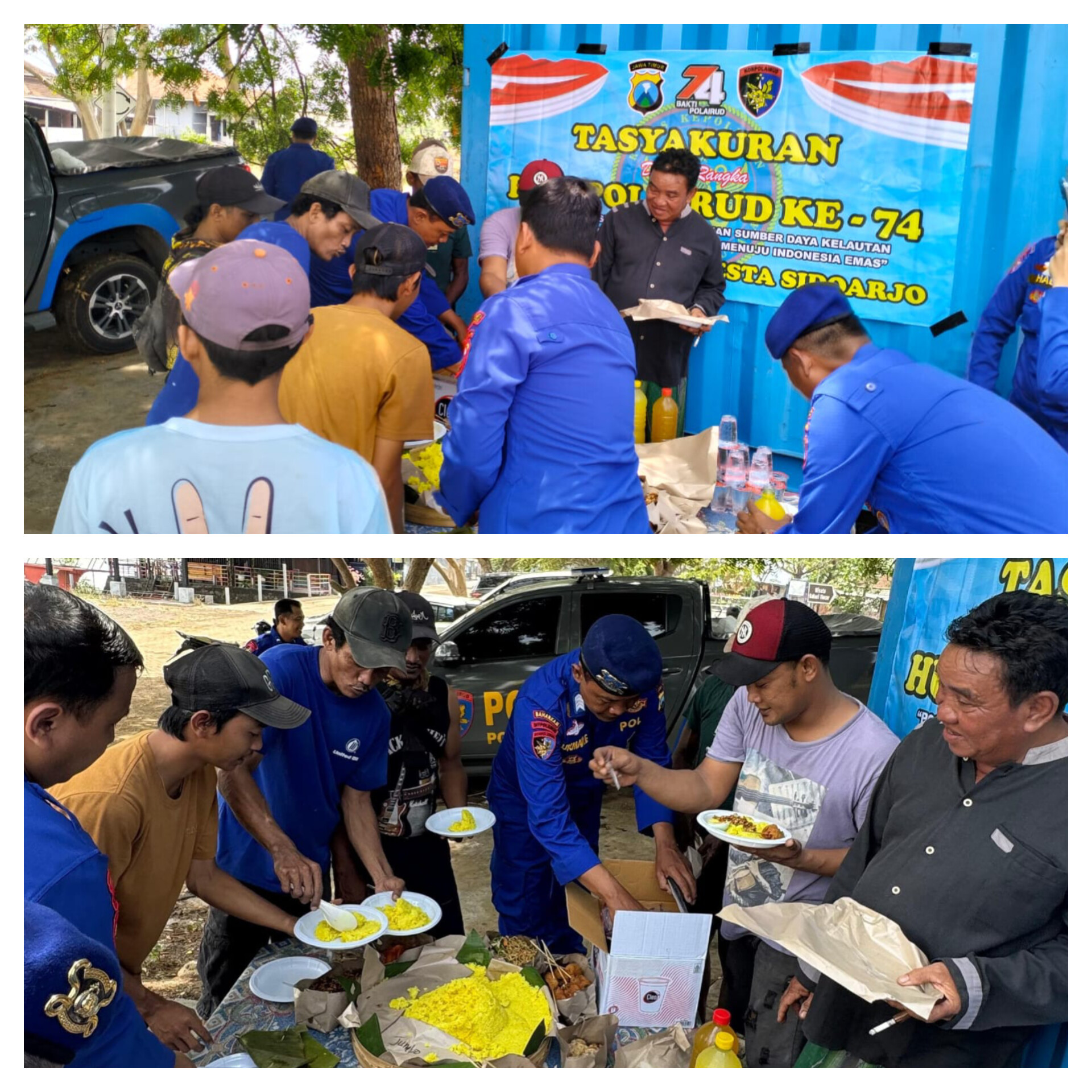 Cooling System Pasca Pilkada, Polresta Sidoarjo Ajak Warga Nelayan Tasyakuran HUT ke-74 Polairud